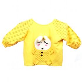 Cute Light Yellow With Cartoon Baby Prints Cotton Baby Clothes