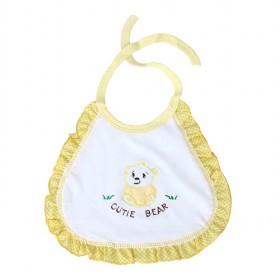 Hot Sale White And Yellow Cutie Bear Decorative Baby Bibs