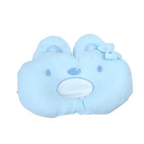 Light Blue Cute Smiling Rabbit Baby Pillow With Bowtie
