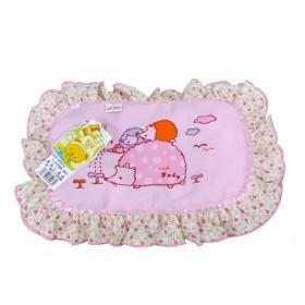 Cute Pink Cartoon Kids Soft Pillow Baby Cushion With Lace