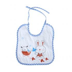 Cute White With Bunny Prints Baby Bibs