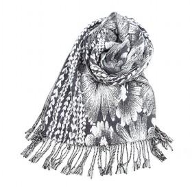 Fashion Black And White Floral Scarf.cotton Scarf,womens Scarf,wholesale Scarf