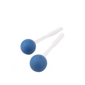 Blue And White Plastic And Silicon Combined Body Massager