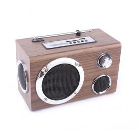 Wood Imitated TF Micro SD Music Player FM Radio USB Mini Speaker