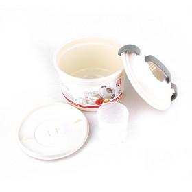 Fashionable White Plastic Floral Prints Microwave Rice Cooker/ Microwave Steamer/ Rice Steam Cooker