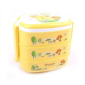 Cute Yellow Multi-Layer High-capacity Lunch-box Dinner Bucket