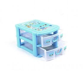 High-end Light Blue Small Storage Boxes With Double Layers Drawer