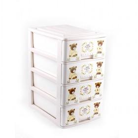Cute Baby Bear Printing Large Plastic Storage Boxes With Drawer