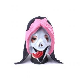 Top-end Pink Hood Halloween Horror Scream Mask