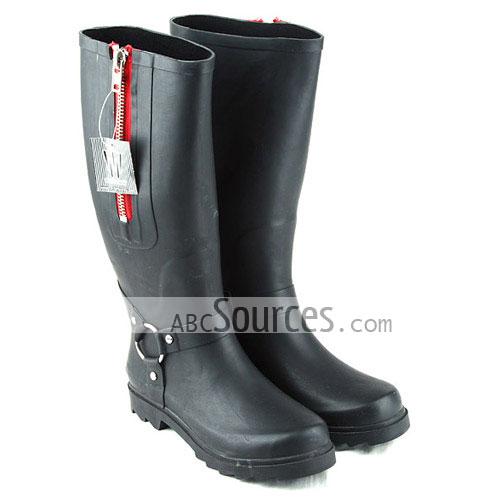 Womens Rain Boots Black Zip sku:LC101311215