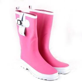 Womens Rain Boots Pink Buckle