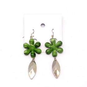 Wholesale Green Flower Fashion Earing
