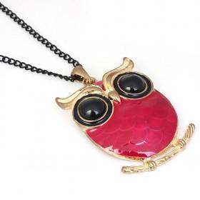 Vintage Pink Owl Pendant Necklaces