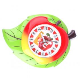 Hotsale Red Apple Cartoon Plastic Mute Quartz Alarm Clock