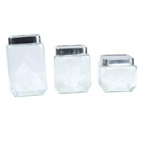 Glass Transparent Storage Tank Candy Box 4pcs in 1 Set