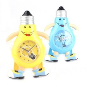 Hot Sale Cute Blue And Yellow Bulbs Brother Mute Quartz Alarm Clock
