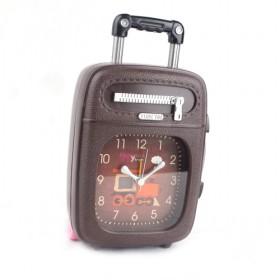 Beautiful Brown Metal Travel Luggage Design Mute Quartz Alarm Clock