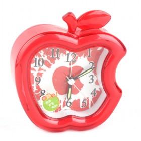 Mini Cute Red Apple Cartoon Plastic Mute Alarm Clock