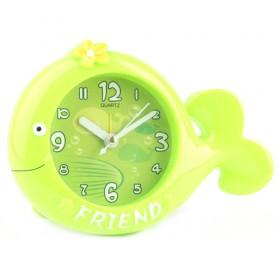 Mini Cute Light Green Cartoon Whale Mute Alarm Clock