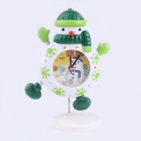 Hotsale Lovely Snowman Mute Alarm Clock Take Night Lights