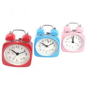 Double Bell 3 Colors Modern Battery Operated Square Alarm Clock