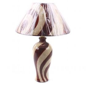 Origion Ceramic Table Lamp, Twill Brushed Bronze Base With Linen Fabric Shade