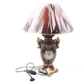 Origion Ceramic Table Lamp,Red Wine Brushed Bronze Base With Linen Fabric Shade