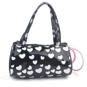 Ladies ' Shoulder Bag Fashion Black;White Heart Design Small Size