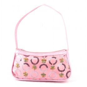 Ladies Fashion Pink PU Messenger Bag Small Bag
