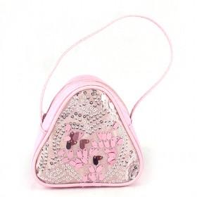 Ladies Fashion Pink Shining PU Messenger Bag Small Bag