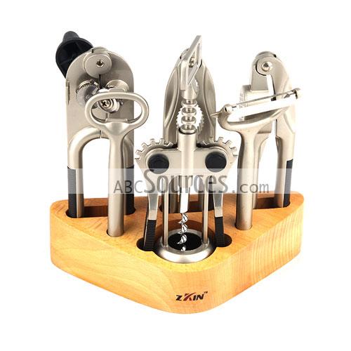 wholesale 5 Pieces Opener Tool Set With Bottle Opener Wine Corks Peeler