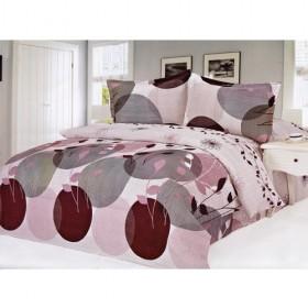 Fashionale Pink Brown Grey Spots Decorative Polyester Bedding 4-piece Bedding Sets