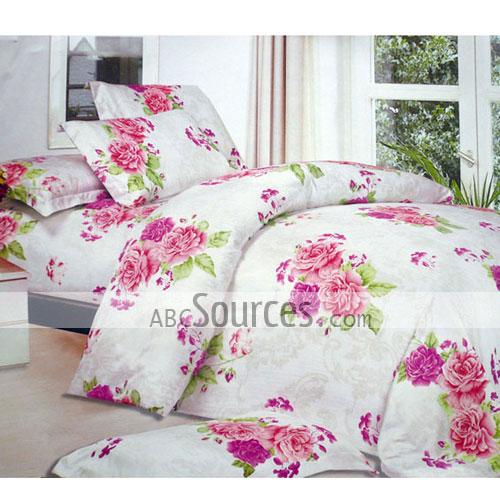 wholesale Pink And White Paramount Peony Printing 100 Cotton 4piece