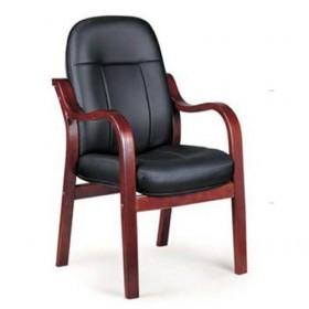 Traditional Design Black Leather Wooden Computer Chair/ Office Chair/ Boss Chair With Armrest