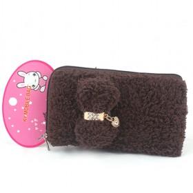 Hot Sale Cell Phone Grey Fur Bag Suited For Apple Phone Samsung Nokia Blackberry Multi-function