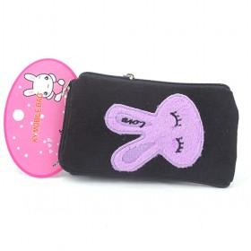 Velvet Cloth Purple Rabbit Case Wallet Bag For Mobile Cell Phone, For Phone/iPod/Mp3/Mp4