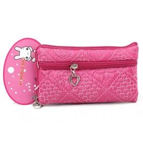 Velvet Cloth Rose Red PU Case Wallet Bag For Mobile Cell Phone, For Phone/iPod/Mp3/Mp4