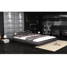 Fashionable Grey And Beige Leather Bed