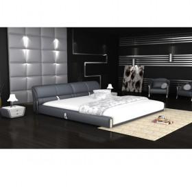 Luxury Stylish Plain White Leather Bed