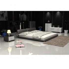 Good Quality Simple Design Grey And White Leather Bed