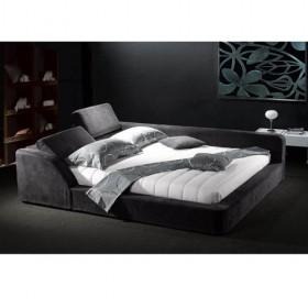 Modern Design White And Grey Upholstery Fabric Bed