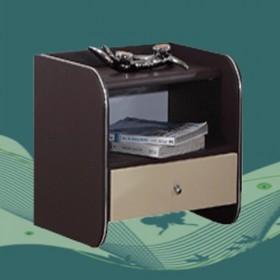 High-end Brown And Beige Wooden Bedside Table/ Night Table