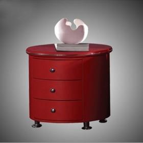Retro Stylish Deep Red Cylindrical Bedside Table/ Night Table