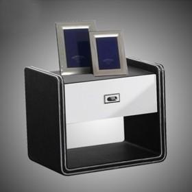 Modern Designed White And Black Geometrical Bedside Table/ Night Table