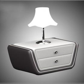 Unqiue Stylish Design Simple White And Black PVC Bedside Table/ Night Table