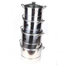 Economic Household 4pcs Cheap Mirror Polished Stainless Steel Pot Sets/ Cookware