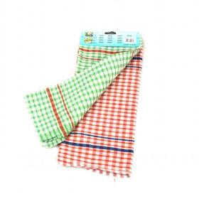 39 And 64cm 2pcs Red And Green Plaid Cotton Rags And Cotton Towels