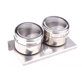 2pcs Stainless Steel Spice Condiment Bottles With Lids Seasoning Bottles