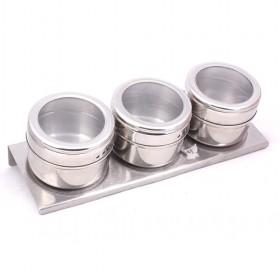 3pcs Stainless Steel Spice Condiment Bottles With Lids Seasoning Bottles