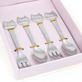 Wholesale 24pcs Cute Cartoon Design Steel Cutlery Magnetic Dinnerware Set